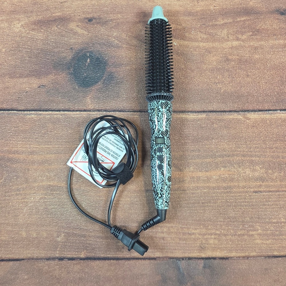 Calista Heated Styling Brush Womens OS Teal Excellent Animal Print Pro Grip